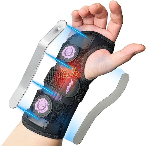 Neoprene Wrist Brace - Adjustable, Relieves Pain from Carpal Tunnel, Tendonitis, Arthritis & Sprains, Unisex, Day & Night Wear,Right Hand, Medium