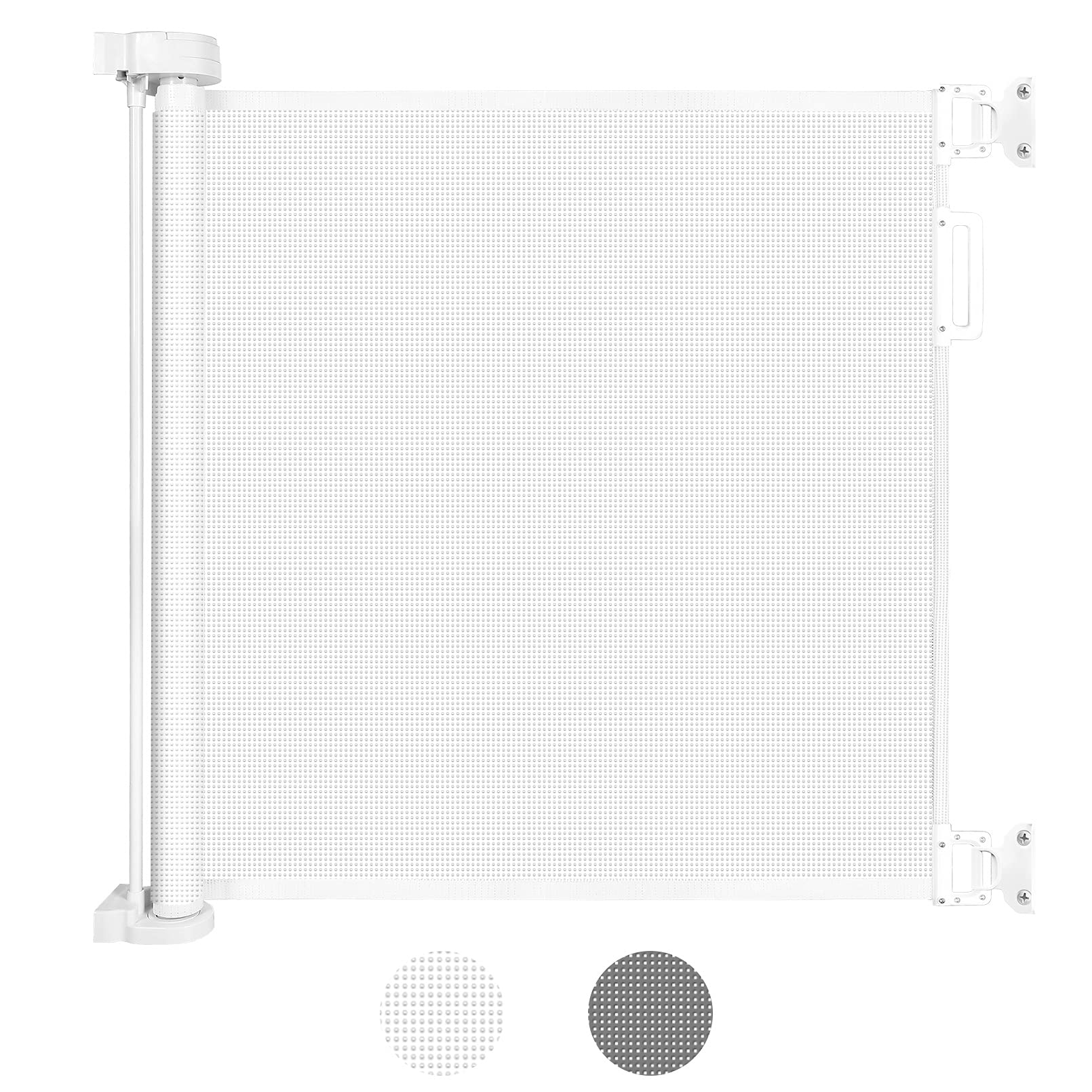 Looxii Retractable Stair Gate, Stair Safety Gate for Baby and Pet, Extends up to 55" Wide 33" Tall Dog Gate, Baby Gate for Stairs, Doorways, Hallways, Indoor and Outdoor 0-140 cm