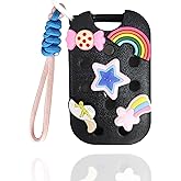 1 Pack EVA Case Compatible for Touchland Hand Sanitizer Spray (Fit for 1 FL OZ/30 mL Ver), Portable Keychain & 10 Decorative Charms. (Black)