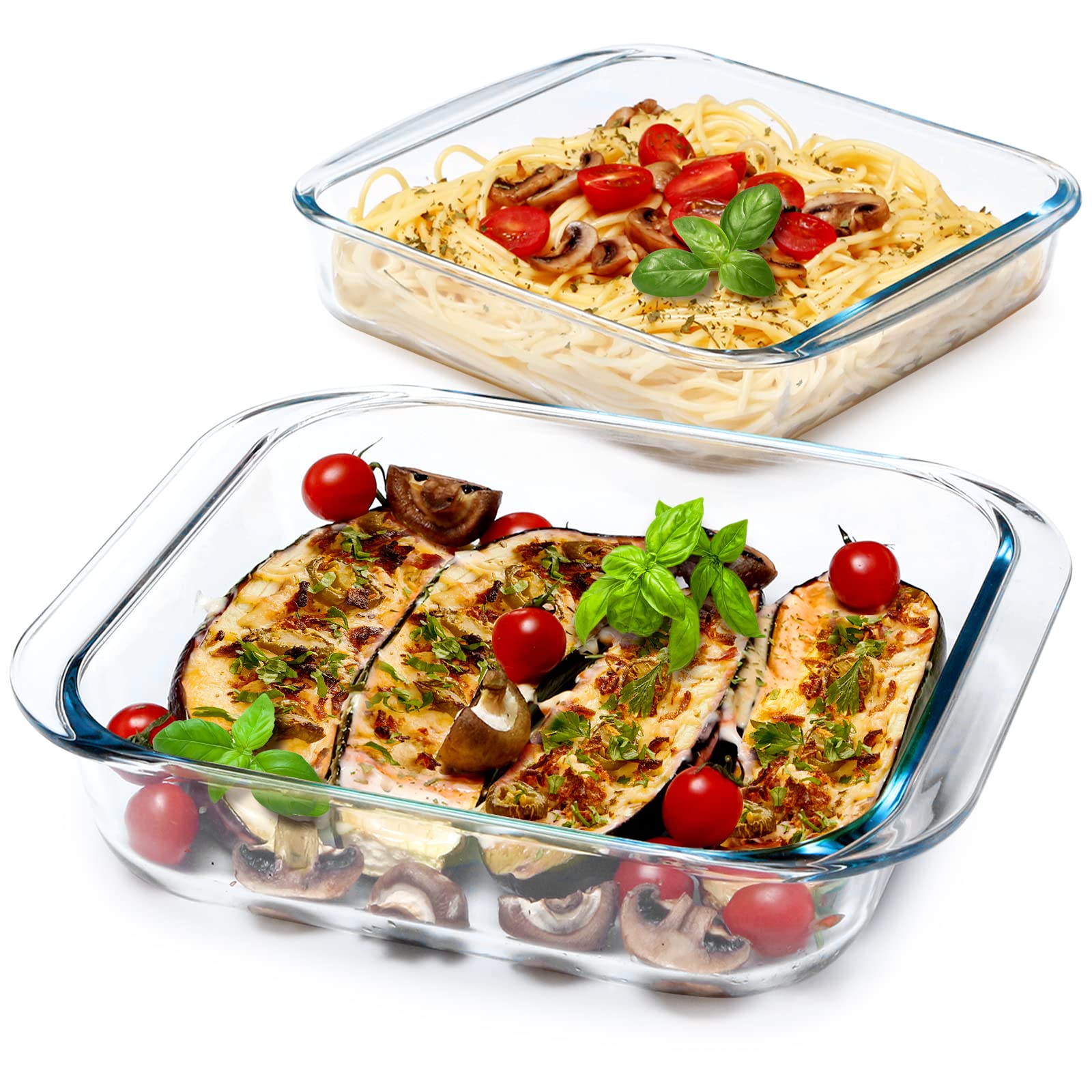 Photo 1 of **PARTIAL SET/ ONLY 1*** NUTRIUPS (1.7QT+2.4QT) Square Glass Baking Dish Set,2 Piece Square Glass Baking Pan (8.2x8.2 & 9x9 Inches)