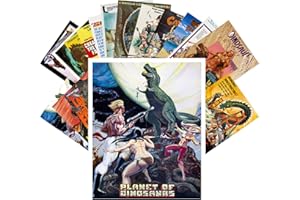 PIXILUV Vintage PostCards 24 pcs Dinosaur Monster Prehistoric Vintage Trash Movie Posters Ads