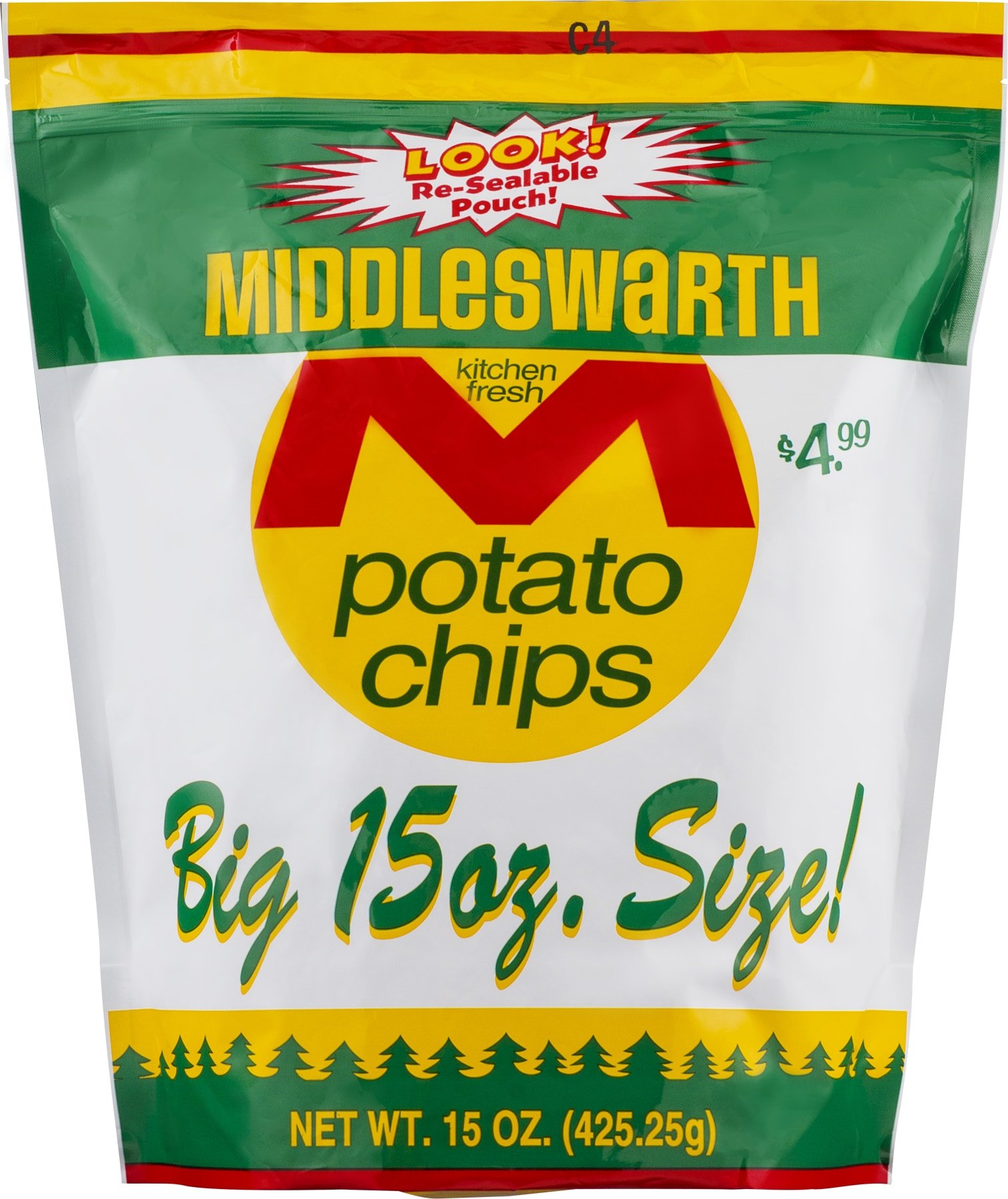 Middleswarth Chips, BBQ, 15Ounce (Pack of 2)