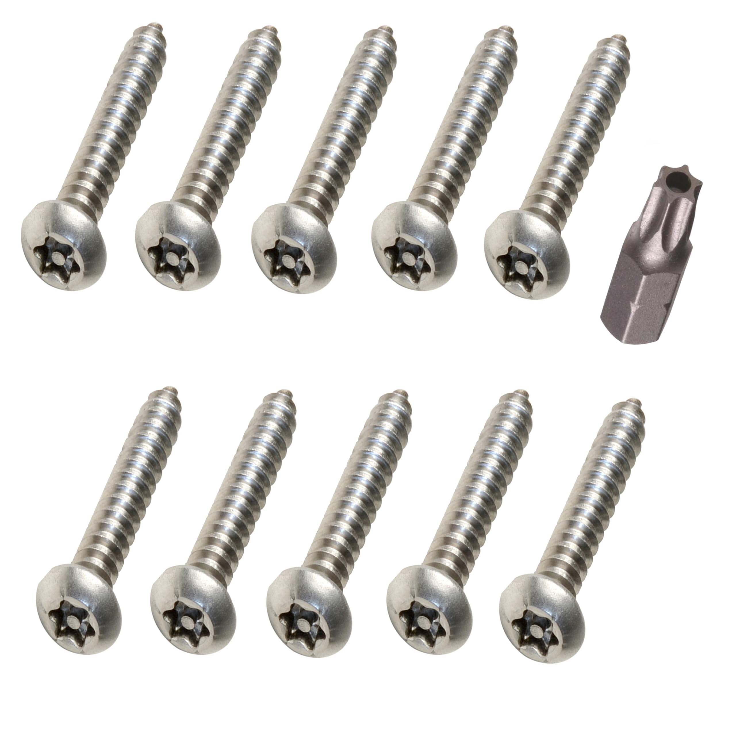 4.2mm x 38mm Button Head Security Screws Stainless Steel Sheet Metal Screws Pin in Torx Sheet Metal Anti-Theft Tamper Proof Including Screwdriver Bit (pack of 10)