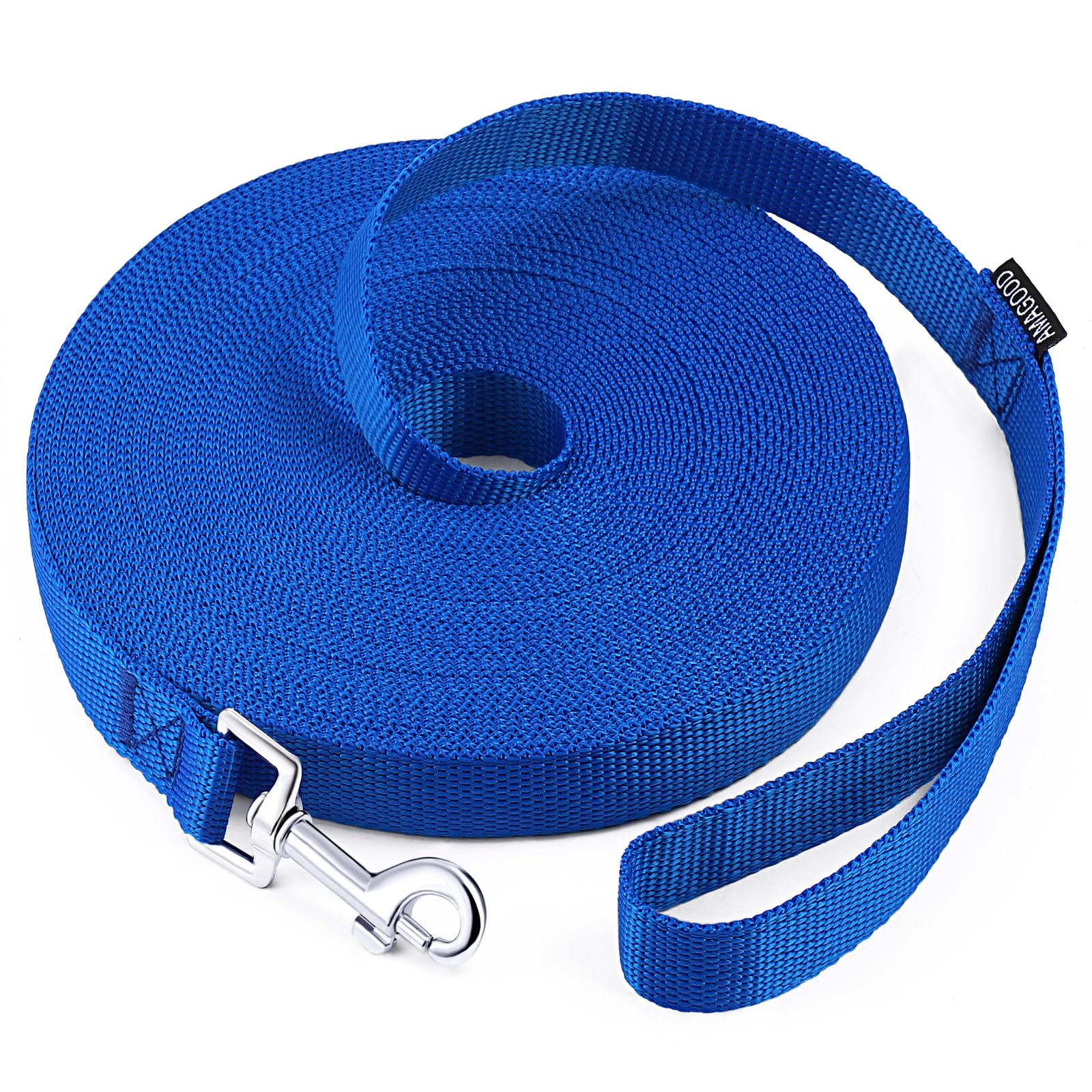 Photo 1 of AMAGOOD Long Dog Leash for Training 15FT 20FT 30FT 50FT 100FT Long Dog Lead for Medium and Small Dogs Training,Tie Out,Play,Camping(15feet, Blue)