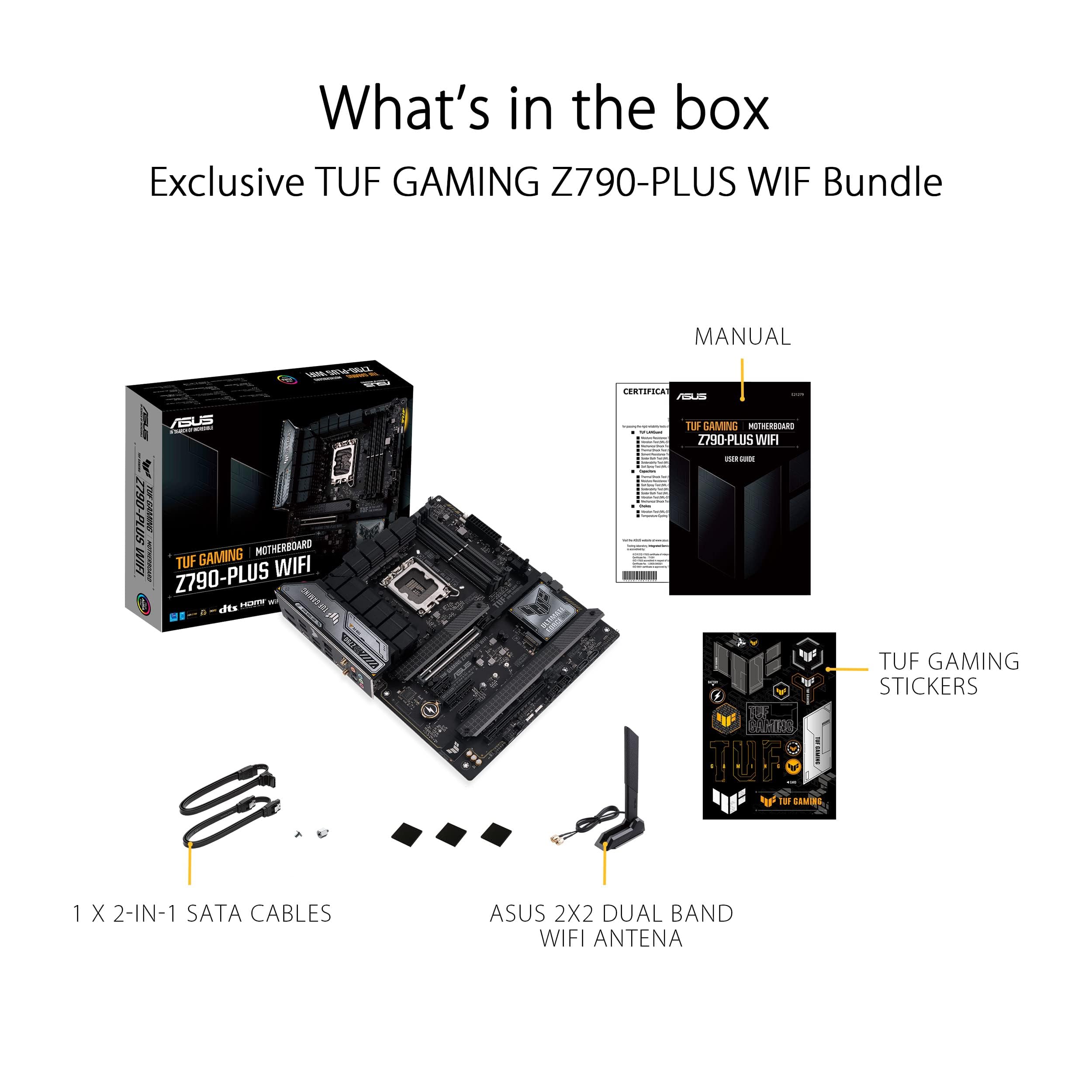 INLAND by Micro Center CPU Motherboard Intel i7-14700K 14th Gen 20-Cores LGA 1700 Desktop Processor with ASUS TUF Gaming Z790-Plus WiFi DDR5 Motherboard