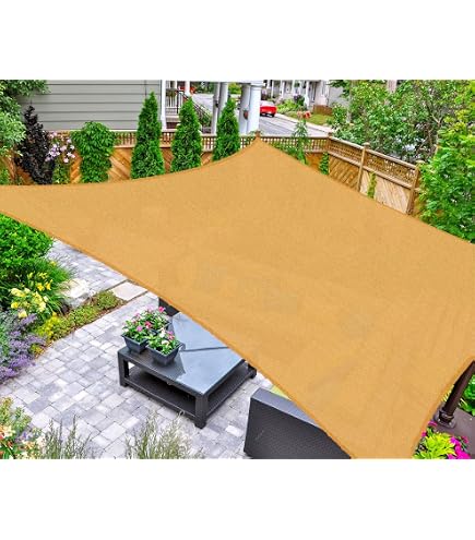 6'X16'  Black  Heavy Duty Mesh Tarp Net Sail Sun Shade Awning And Fence Screen Patio And Canopy Cover