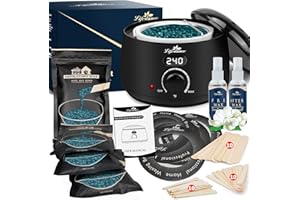 Lifestance Waxing Kit for Women & Men - L2 Digital Wax Pot Warmer, Brazilian & Bikini Hair Removal Kit with 14.1oz Hard Wax Beads & 42 Accessories, Professional for Face, Leg, Eyebrow, Body at Home