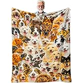 Cute Dog Throw Blanket Gift for Dog Lovers Women Men and Kids, Super Soft All-Season Cozy Home Decor for Couch Bed and Travel, Birthday Christmas Mothers Day Holidays, 50'' x 60''