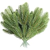 Elyjhyy 30pcs Artificial Pine Branches Green Plants Pine Needles DIY Accessories for Garland Wreath Christmas and Home Garden Decor