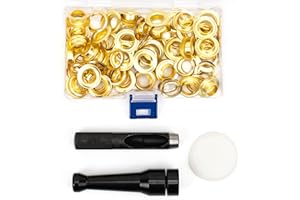 ZONGLAN Grommet Tool Kit, 50 Sets 1/2 Inch Heavy Duty Rustproof Brass Eyelets Kit with Setting Tool and Storage for Fabric Leather Curtains
