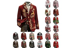 Men's Christmas Corduroy Blazer Holiday Party Xmas Blazer Jacket Plus Size Button Jackets Vintage Fashion Business Blazers