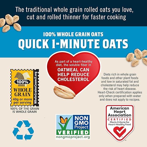 QUAKER OLD FASHIONED ROLLED OATS, NON GMO PROJECT VERIFIED, TWO 64OZ BAGS IN BOX, 90 SERVINGS, 4 POUND (PACK OF 2)