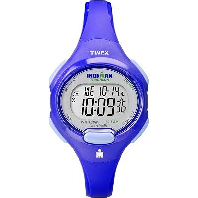 Timex Women's Ironman Triathlon Essential 10 34mm Watch – Blue Case with Blue Resin Strap
