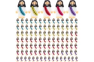 HSDJLXZ 100 Pack Little Jesus Figurines in Bulk, Pocket Jesus Loves You, Jesus Small Figures, Little Tiny Jesus Figures for Church Christmas Party Favors Baptism Gifts (100)