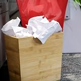 Maison & White Bamboo Slim Bin Under Desk 26.6cm Eco Friendly Waste Paper view 6