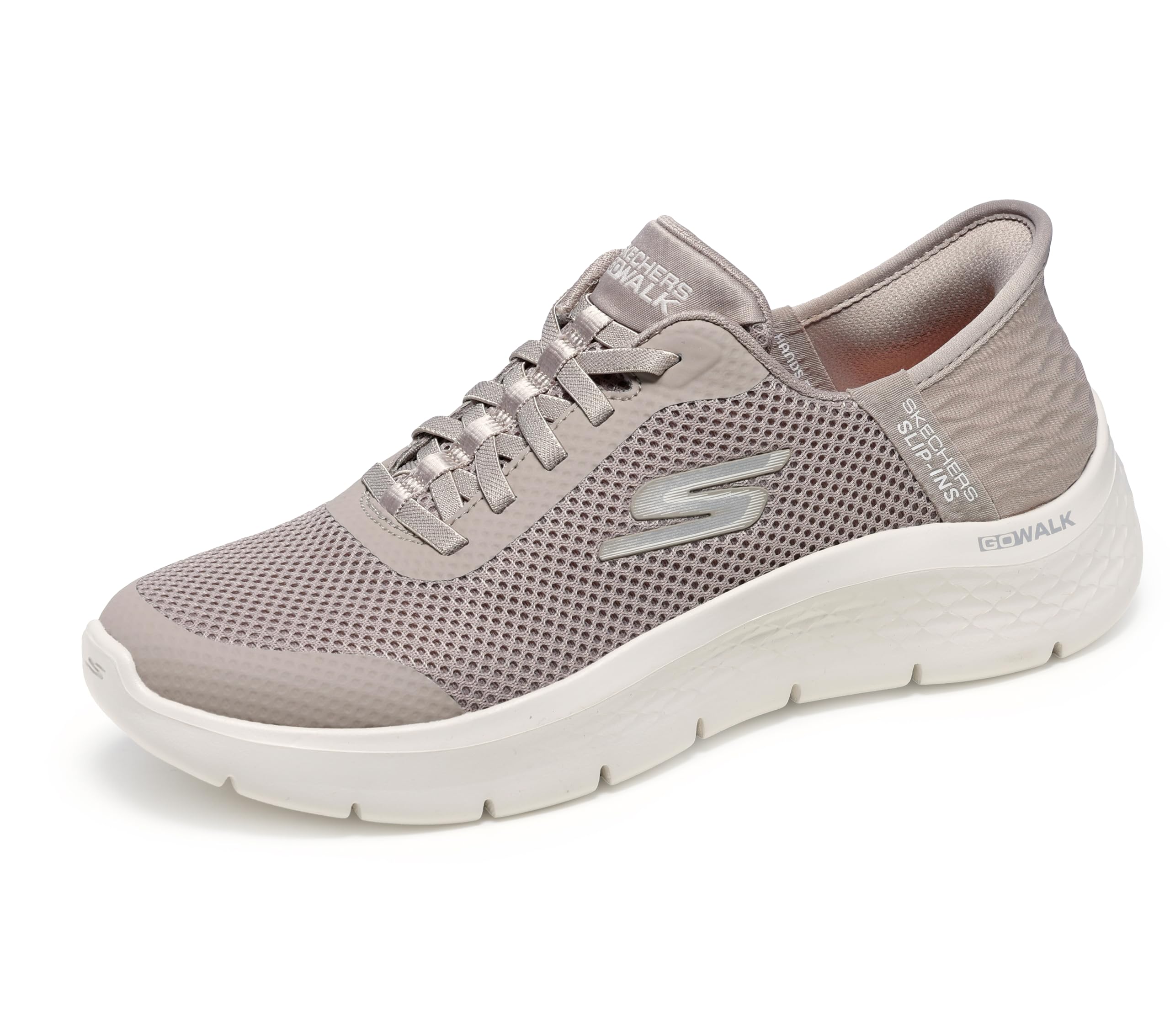 Skechers Women's Go Walk Flex Hands Free Slip-Ins-Grand Entry Sneaker, Taupe, 8.5 Wide Image Skechers Women's Go Walk Flex Hands Free Slip-Ins-Grand Entry Sneaker, Taupe, 8.5 Wide Image