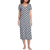 Lands' End Women's Cotton Short Sleeve Midcalf Nightgown