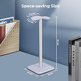 Alyvisun Headphone Stand Silver Weighted Base Taller Height Headset Holder Desk view 7