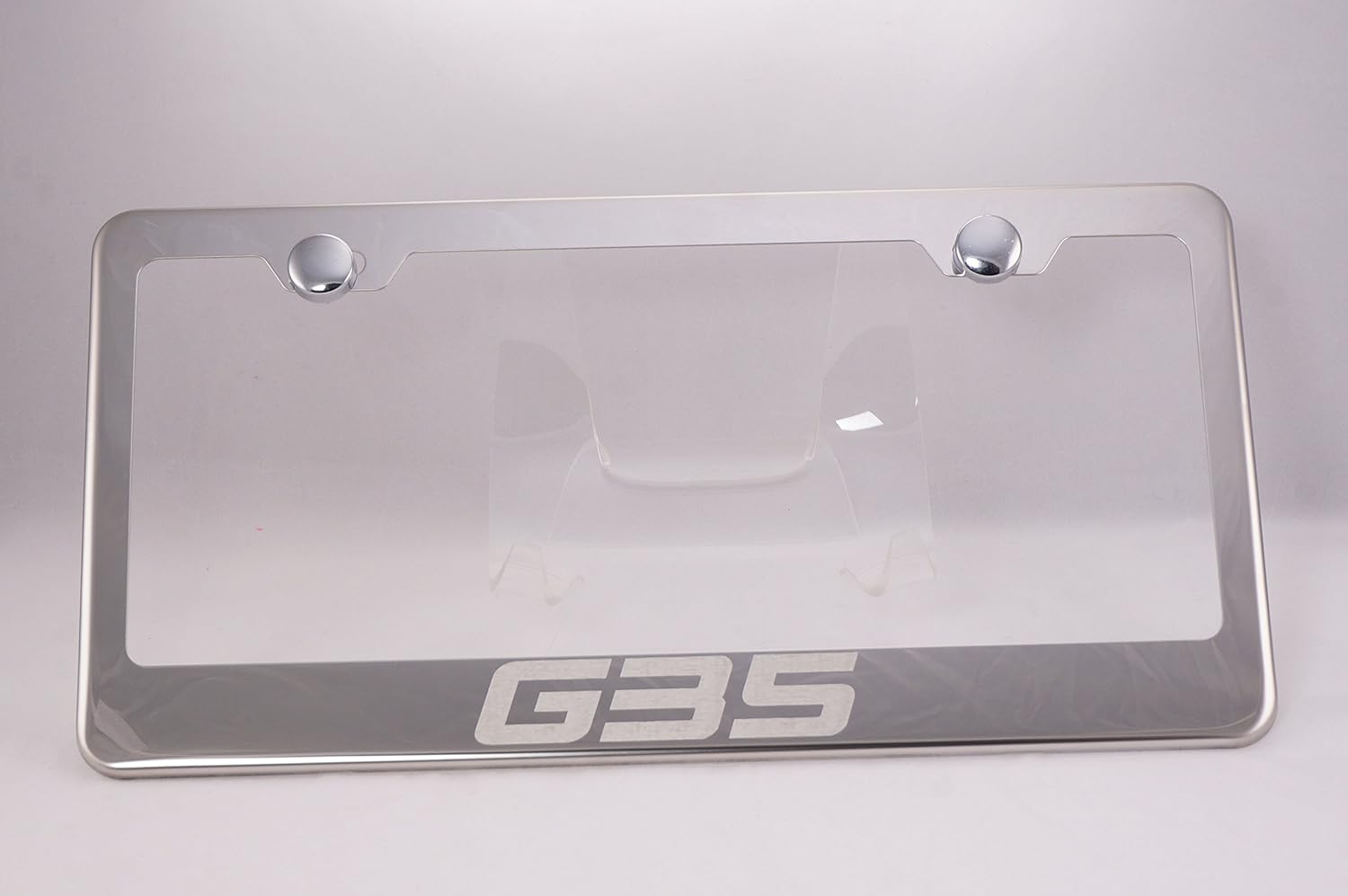 Infiniti G35 Laser Engraved Chrome License Plate Frame with