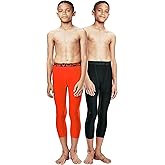 DEVOPS Boys 2-Pack 3/4 Compression Tights Sport Leggings Pants