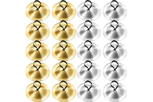 FABBAY 20 Pieces Finger Cymbals Belly Dancing Finger Dancing Zills Musical Instrument for Dancer Party(Gold, Silver)