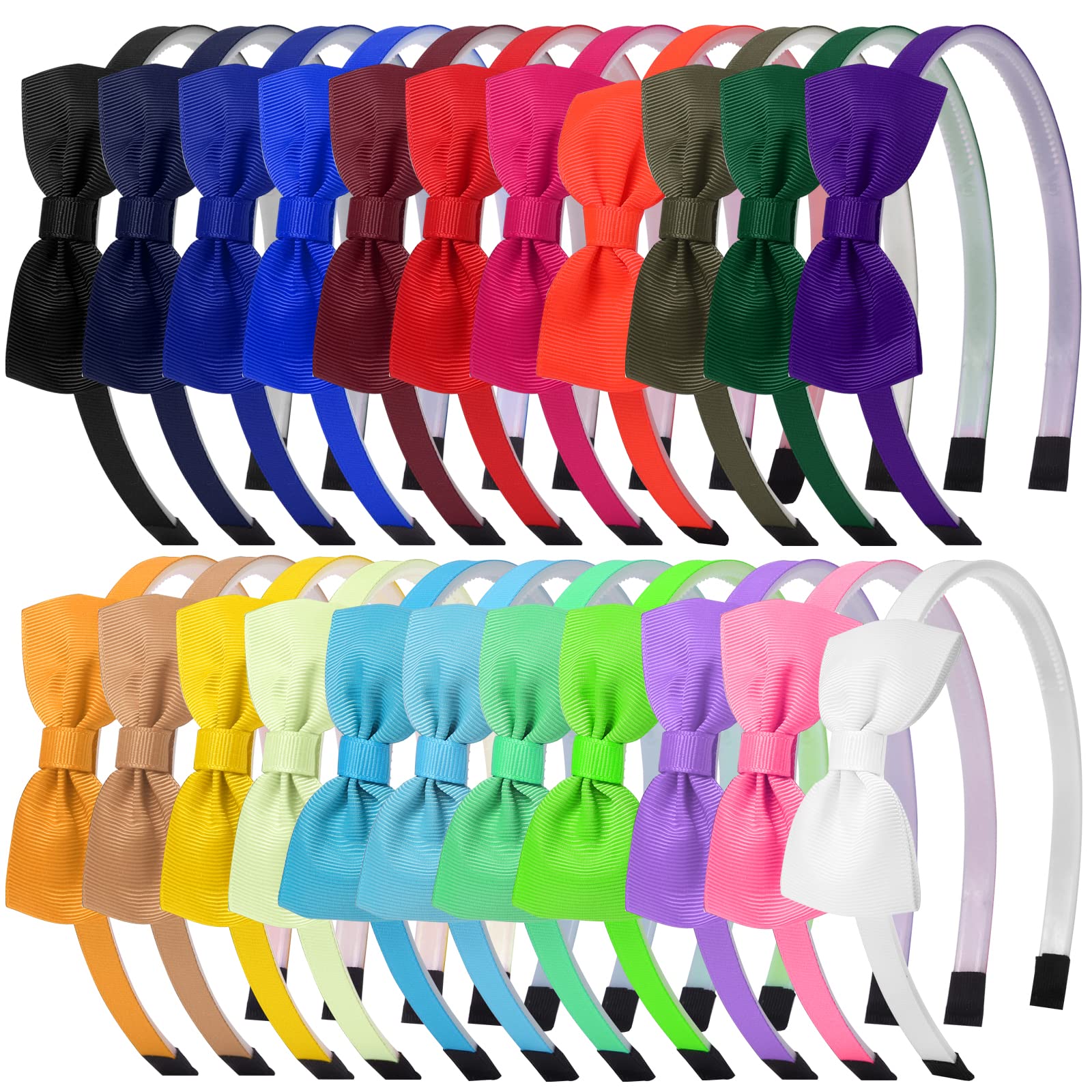 Photo 1 of Bows Headbands for Girls Toddler, 22pcs Ribbon Hair Bow Head bands for Kids Children Cute Hairbands for Daily School Hair Accessories