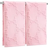 FuWeave 2 Pcs Pink Bow Hand Towels for Bathroom Coquette Hand Towels 100% Cotton Absorbent Decorative Jacquard Weave Bath Decor Preppy Bathroom Decor Gift, 13.7 x 29.5 Inch