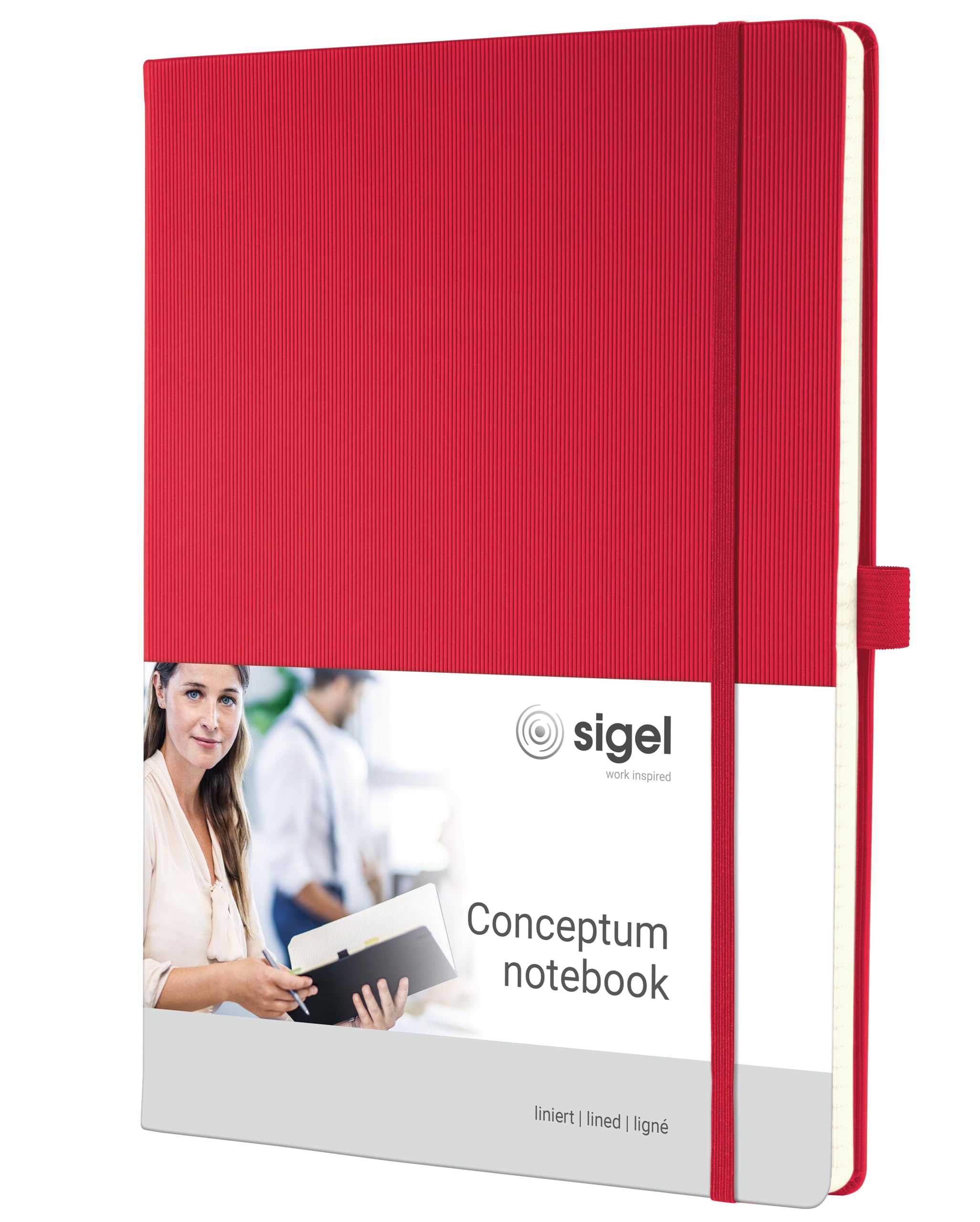 SIGEL CO645 Premium Notebook lined, A4, hardcover, Red - Conceptum