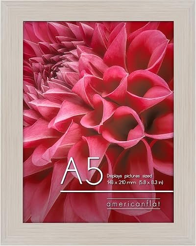 Americanflat A5 Photo Frame Light Wood Engineered Wood Shatter Glass 14.8x21 cm