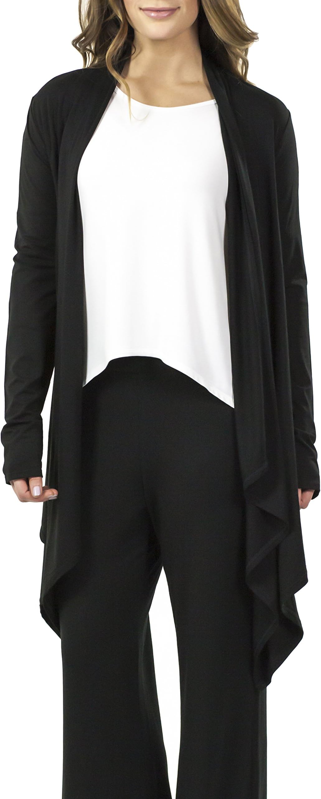 Sassimi Women's Ultra Soft Bamboo Cardigan Wrap (Medium), Black