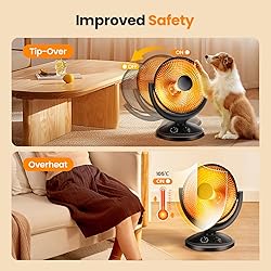 Kismile Oscillating Parabolic Space Heater with
