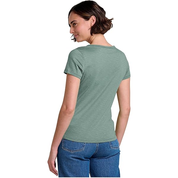 Toad&Co Womens Marley Short Sleeve V Tee Burnt Ochre X-Small at