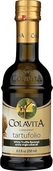 COLAVITA FLAVORED EVOO – TARTUFOLIO CONDIMENT, WHITE TRUFFLE FLAVORED EXTRA VIRGIN OLIVE OIL, 8.5OZ GLASS BOTTLE