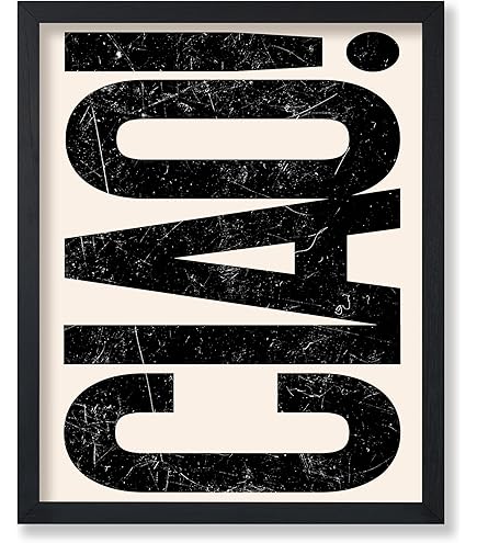 Orange OH HI Wall Art Poster - Modern Typography Canvas Print For Bedroom & Living Room Decor