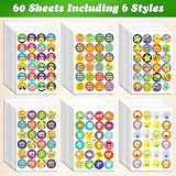 ASTARON 1440 Pcs Reward Stickers for Kids 60 Sheets 24 per Sheet Star Animals view 3