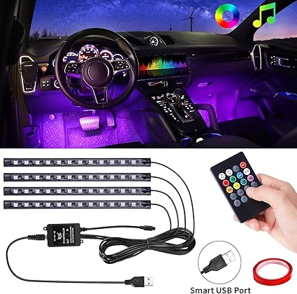 peyou luz interior coche led 48 led