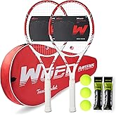 Pro Tennis Racket for Adults, 2 Player 27 inch Speed Tennis Racquet Acceptable for Beginner and Professional with 3 Tennis Balls, 2 Vibration Dampes, 2 Overgrips, Tennis Bag