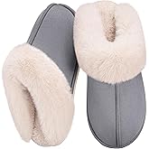 Metog Women's House Slippers Fluffy Soft Warm Slip On Bedroom Shoes Anti-Skid Cozy Plush for Indoor Outdoor