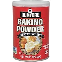 Rumford Aluminum Free Baking Powder, Canisters, 8.1 Ounce (Pack of 2)
