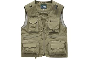 Acydar Men's Outdoor Fishing Work Safari Travel Photo Cargo Vest Outdoor Fishing Vest