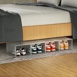 HOMIDEC 12 Pack Clear Shoe Boxes with Lids Stackable 34.5x27x19 cm view 6