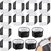 Amylove 32 Count Softball Sleeve Holders Mesh Sleeve Straps,Black,White | Adjustable,Breathable, Sports Baseball Soccer Football Jerseys, 7.4 Inch Shirt Ties with Hook Loop Fastener