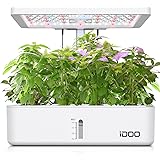 iDOO Indoor Herb Garden, 12Pods Hydroponics Growing System for Kitchen Countertop Bulit-in Fan, Plants Germination Kit with P