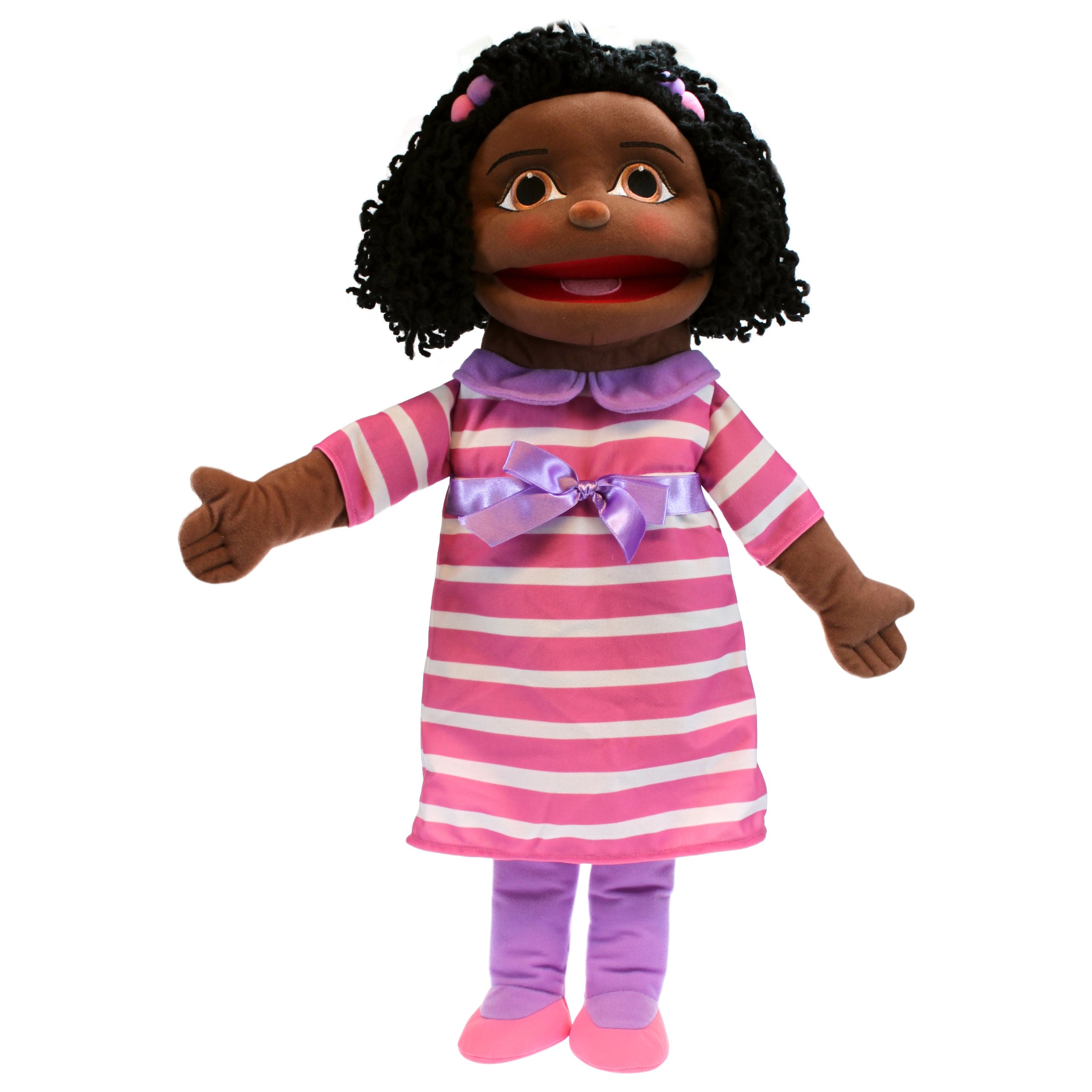 The Puppet Company - People Puppet Buddies - Medium Girl (Dark Skin Tone), PC002053