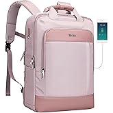 PIJUSHI Laptop Backpack for Women Men Personal Item Travel Backpack Convertible Carry on Bag Flight Approved(PE042 Ashen Purple)