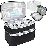 Medicine Organizer Bag, Dual Layers Pill Bottle Organizer Storage Bag with Adjustable Divide, Medication Travel Bag for Pills, Vitamins, Medical Supplies for Home with Pill Carrying Bag&Pill Pouch Bag