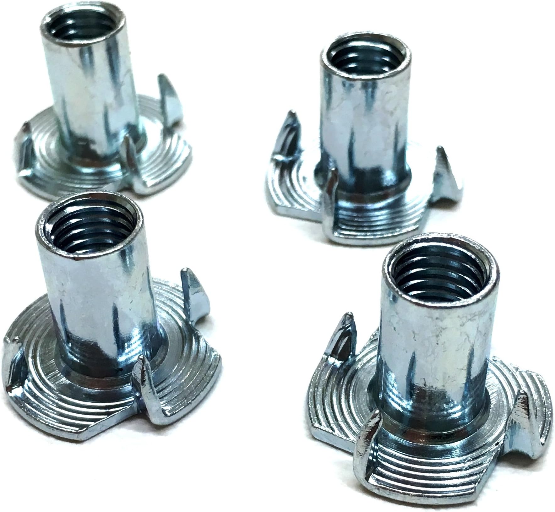 Set of Four 8MM T Nuts, 18mm Depth, Inset fixings for Fitting Legs to Furniture