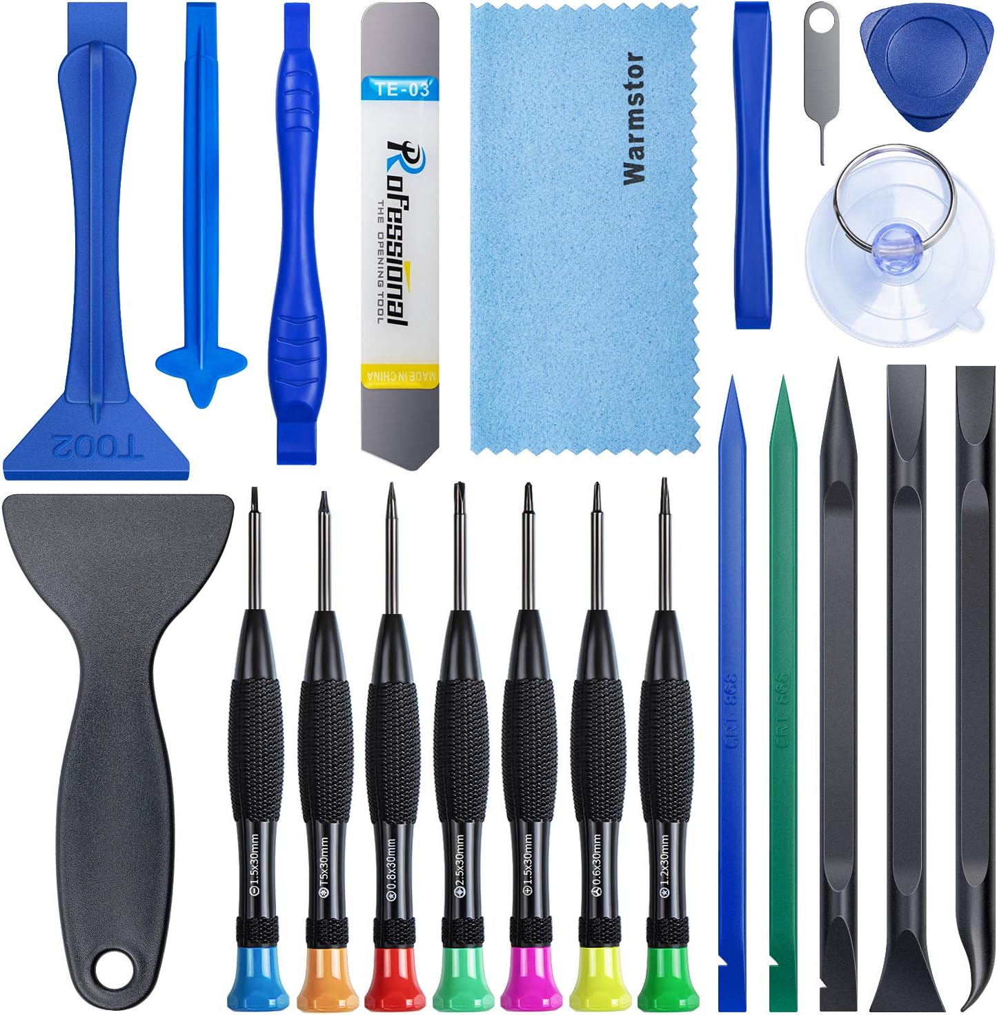 Warmstor 22 Pieces Premium Opening Pry Tool Screwdriver Set Repair Kit for iPhone 12 11 Pro Max/XS/XR/X/8 Plus/7 Plus/6S 6 Plus/5/4,iPad Pro/Air/Mini,iPod,Samsung Galaxy Note 10 20 S20 Ultra and More: Home Improvement