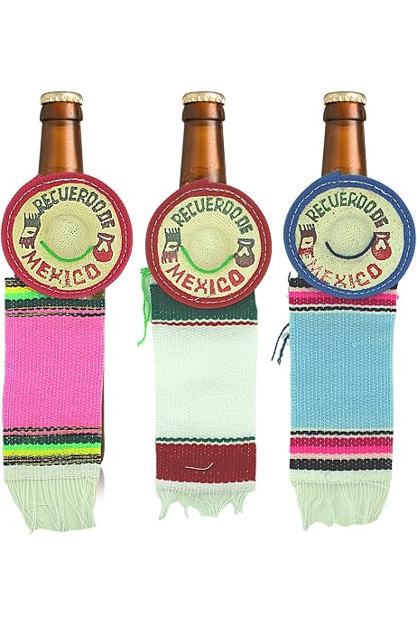 Mini Sombrero with Serape Bottle Topper 