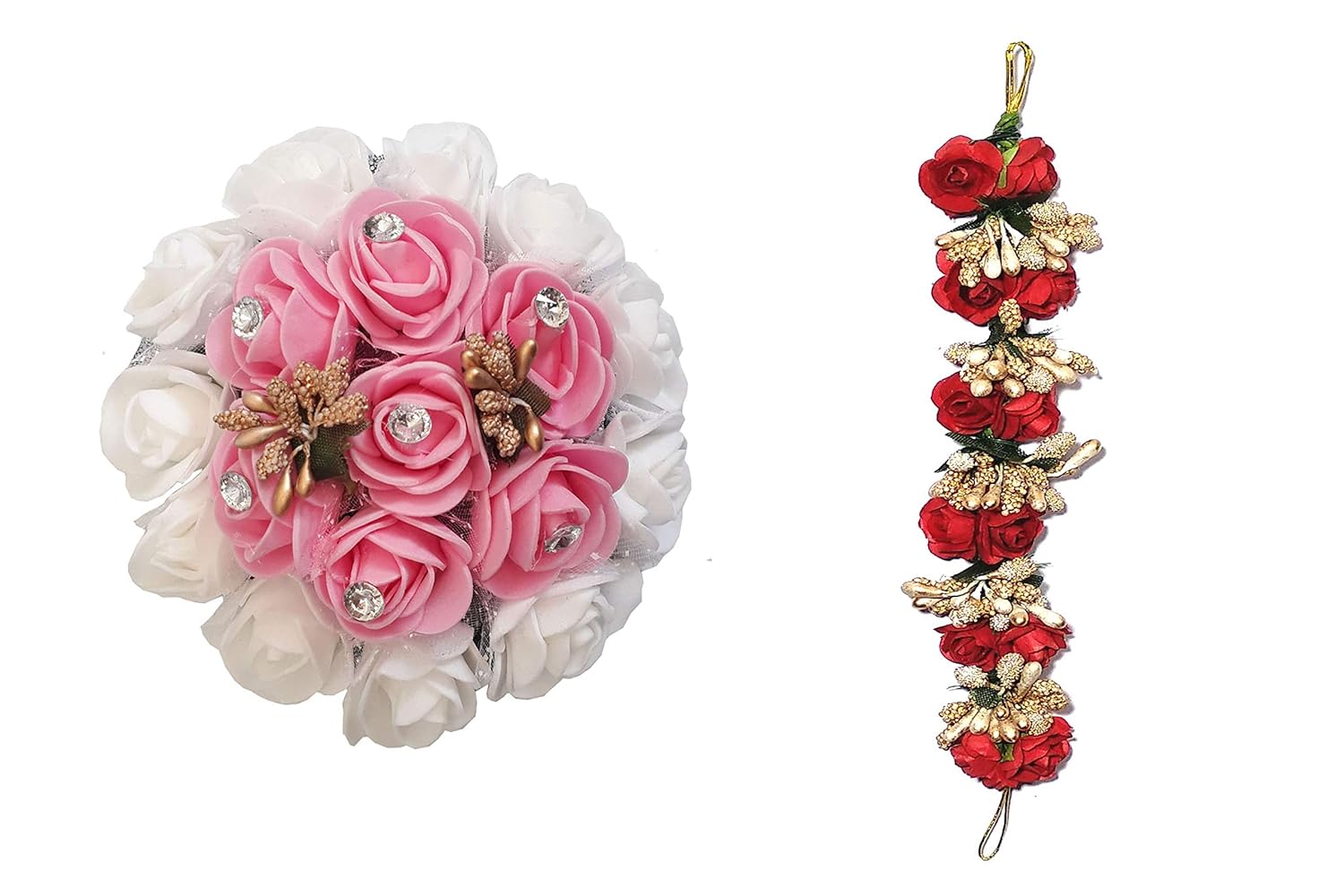 Gadinfashion Accessories Set Of 2 Combo Hair Rose Clip Hair Bun